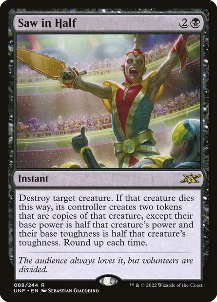 Saw in Half, Magic card UNF 88 — Unfinity set