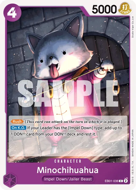 Minochihuahua, One Piece card EB01-036 — MEMORIAL COLLECTION set