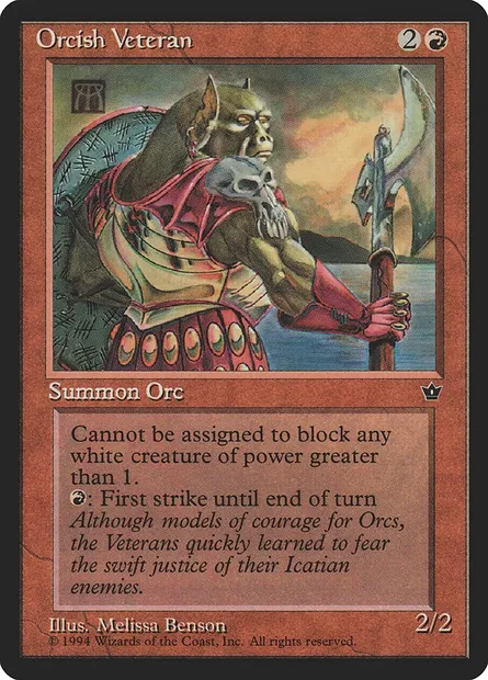 Orcish Veteran, Magic card FEM 62d — Fallen Empires set