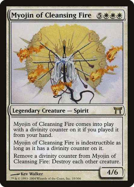 Myojin du Feu purificateur, carte Magic CHK 35 — extension Guerriers de Kamigawa