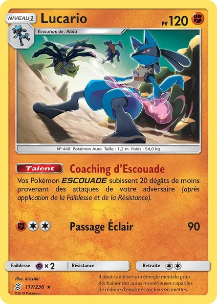 Lucario, carte Pokémon UNM 117 — extension Harmonie des Esprits