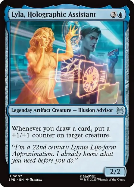 Lyla, Holographic Assistant, Magic card SPE 7 — Marvel's Spider-Man Eternal set