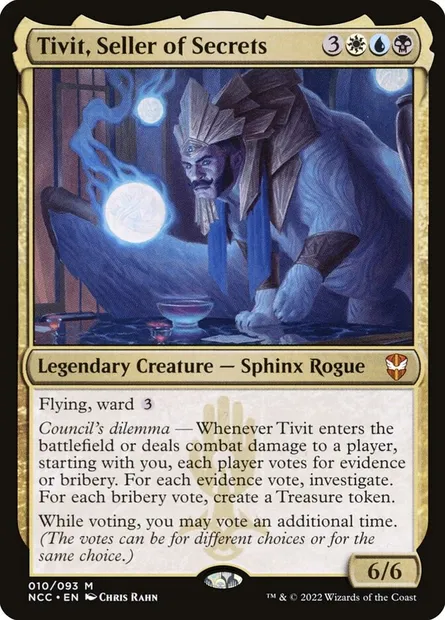 Tivit, Seller of Secrets, Magic card NCC 10 — New Capenna Commander set