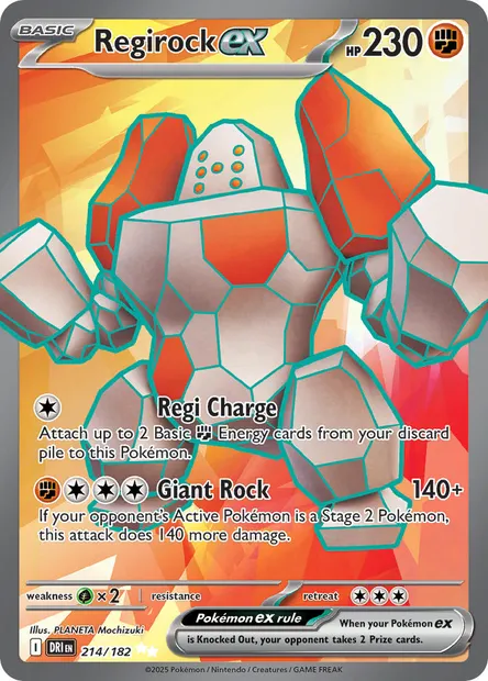 Regirock ex, Pokémon card DRI 214 — Destined Rivals set