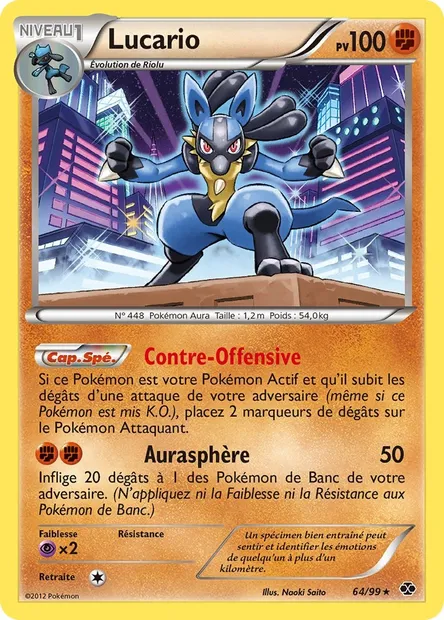 Lucario, carte Pokémon NXD 64 — extension Destinées Futures