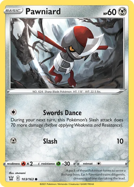 Pawniard, Pokémon card BST 103 — Battle Styles set