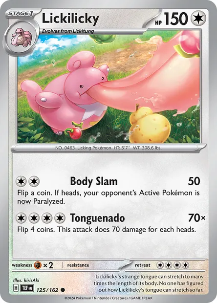 Lickilicky, Pokémon card TEF 125 — Temporal Forces set
