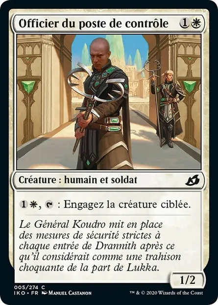 Officier du poste de contrôle, carte Magic IKO 5 — extension Ikoria: Lair of Behemoths