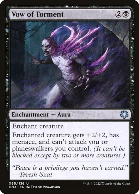 Vow of Torment, Magic card GN3 65 — Game Night: Free-for-All set