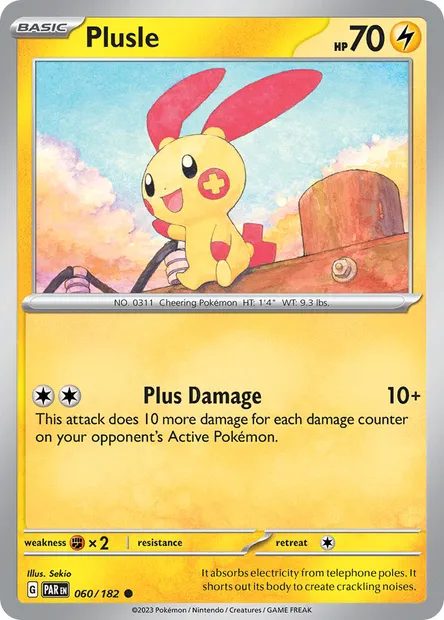 Plusle, Pokémon card PAR 060 — Paradox Rift set