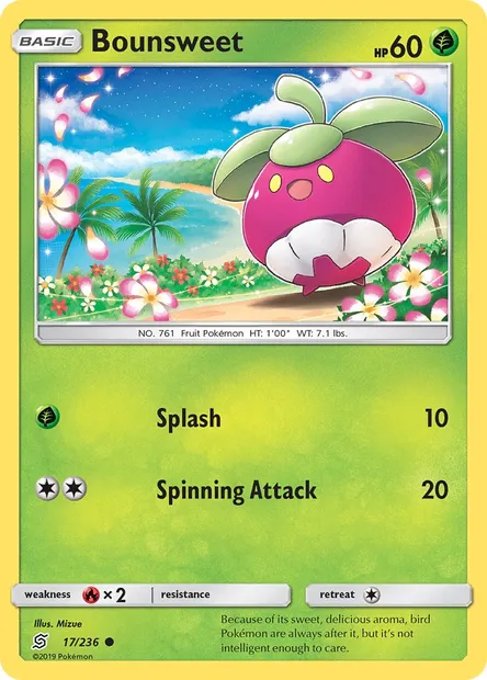 Bounsweet, Pokémon card UNM 17 — Unified Minds set