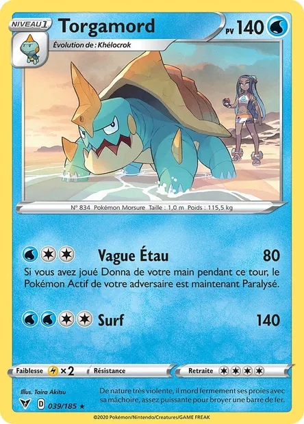 Torgamord, carte Pokémon VIV 39 — extension Voltage Éclatant