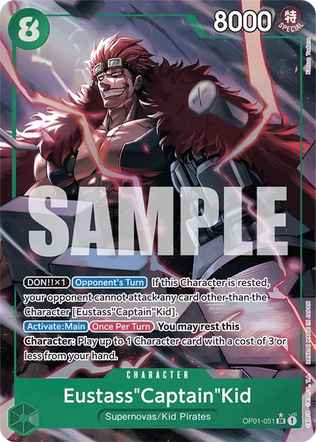 Eustass"Captain"Kid, One Piece card OP01-051 — ROMANCE DAWN set