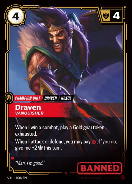 Draven, Riftbound card SFD 020 — Spiritforged set