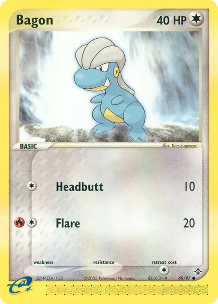 Bagon, Pokémon card DR 49 — Dragon set