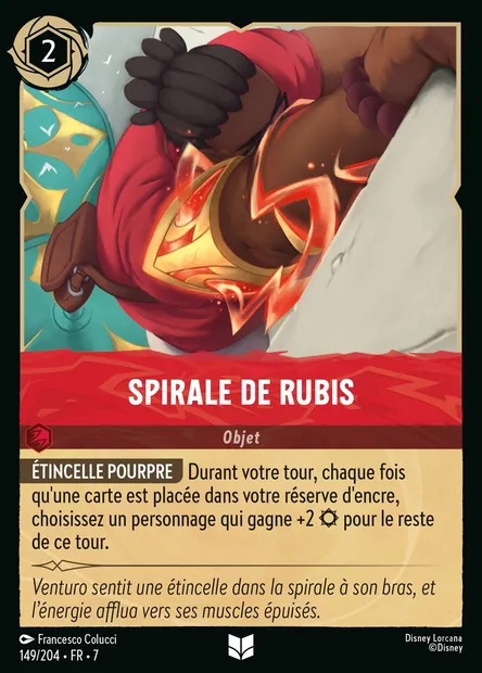 Spirale de Rubis, carte Disney Lorcana CH7-149 — extension L'île d'Archazia