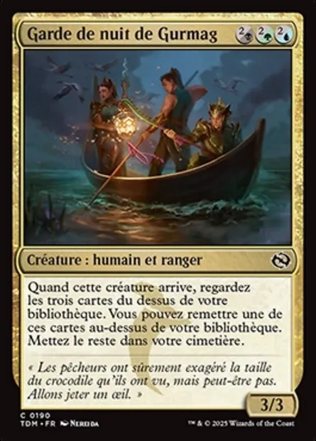 Garde de nuit de Gurmag, carte Magic TDM 190 — extension Tarkir: Dragonstorm