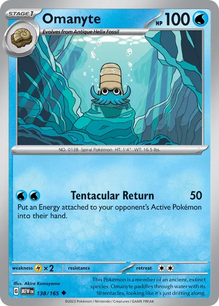 Omanyte, Pokémon card MEW 138 — 151 set