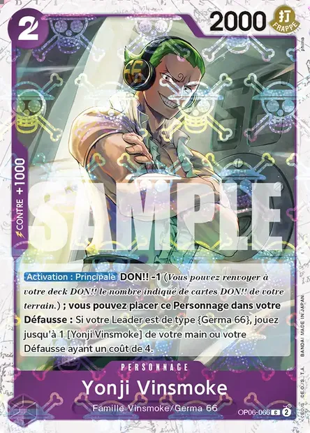 Yonji Vinsmoke, carte One Piece OP06-066 — extension ONE PIECE CARD THE BEST