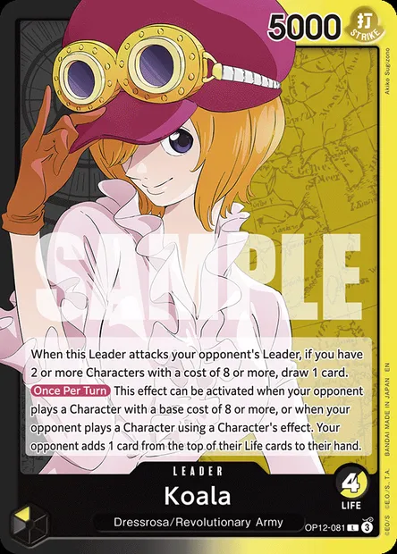 Koala, One Piece card OP12-081 — LEGACY OF THE MASTER set