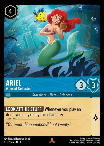 Ariel - Whoseit Collector, Disney Lorcana card CH1-137 — The First Chapter set