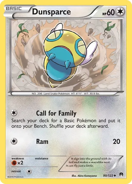 Dunsparce, Pokémon card BKP 90 — BREAKpoint set