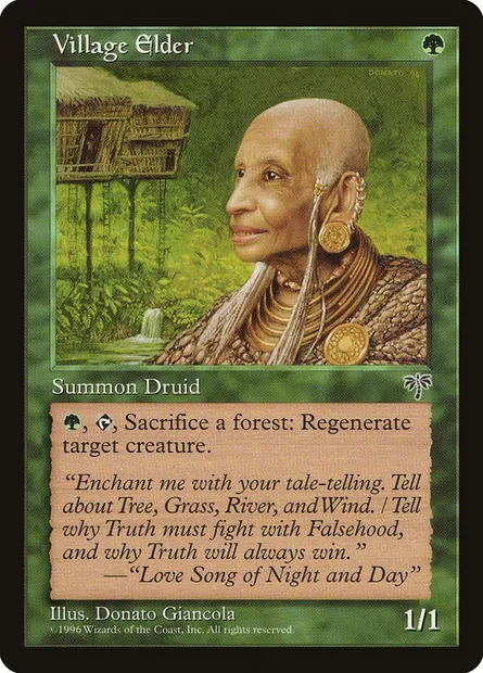 Village Elder, Magic card MIR 251 — Mirage set