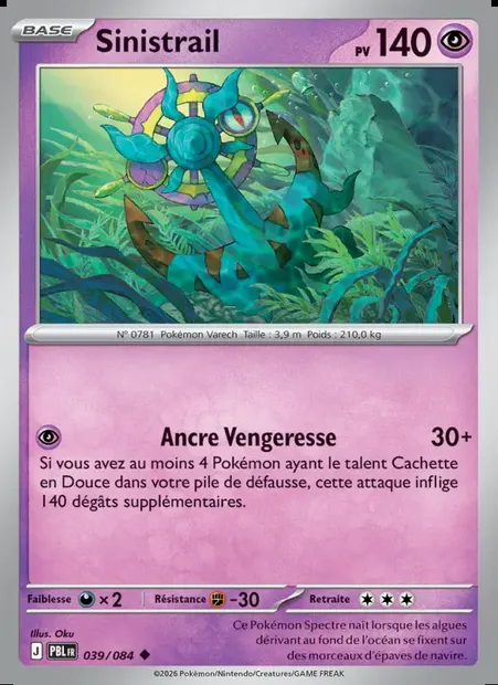 Sinistrail, carte Pokémon PBL 039 — extension Nuit Noire