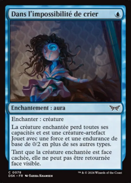 Dans l'impossibilité de crier, carte Magic DSK 78 — extension Duskmourn: House of Horror