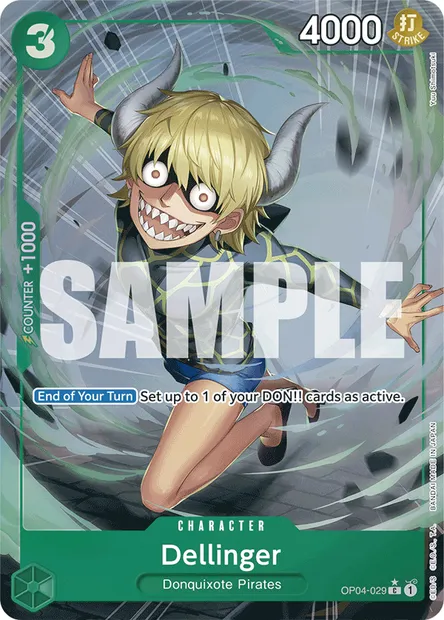 Dellinger, One Piece card OP04-029 — KINGDOMS OF INTRIGUE set
