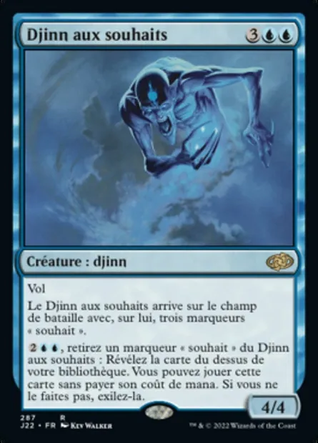 Djinn aux souhaits, carte Magic J22 287 — extension Jumpstart 2022