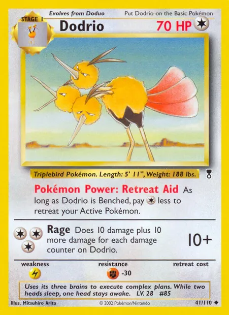 Dodrio, carte Pokémon LC 41 — extension Legendary Collection