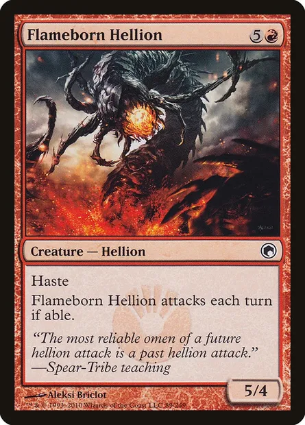 Flameborn Hellion, Magic card SOM 89 — Scars of Mirrodin set