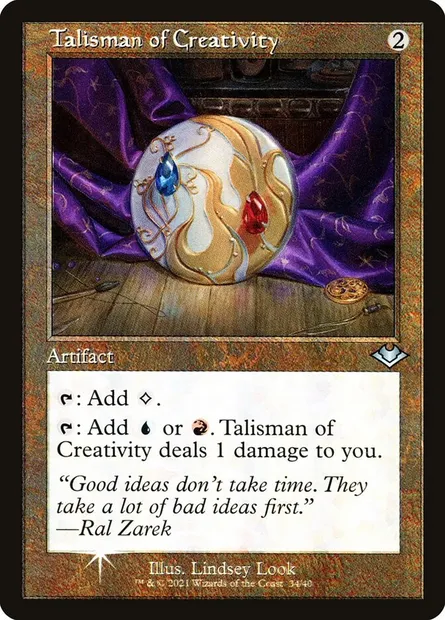 Talisman de créativité, carte Magic H1R 34 — extension Modern Horizons 1 Timeshifts