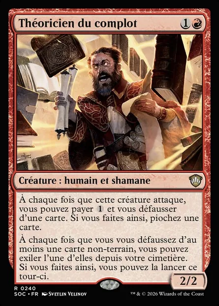 Théoricien du complot, carte Magic SOC 240 — extension Secrets of Strixhaven Commander