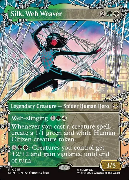 Silk, Web Weaver, Magic card SPM 215 — Marvel's Spider-Man set