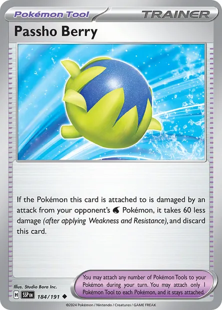 Passho Berry, Pokémon card SSP 184 — Surging Sparks set