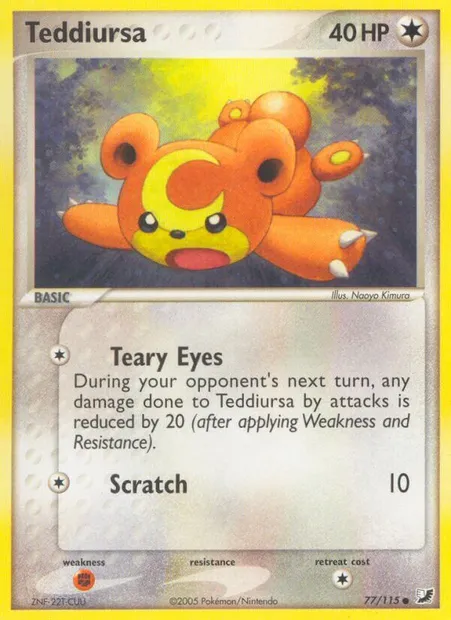 Teddiursa, Pokémon card UF 77 — Unseen Forces set