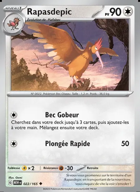Rapasdepic, carte Pokémon MEW 022 — extension 151