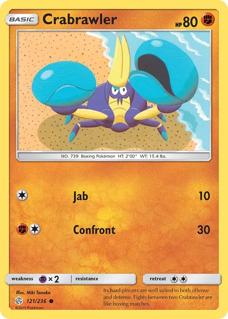Crabrawler, Pokémon card CEC 121 — Cosmic Eclipse set
