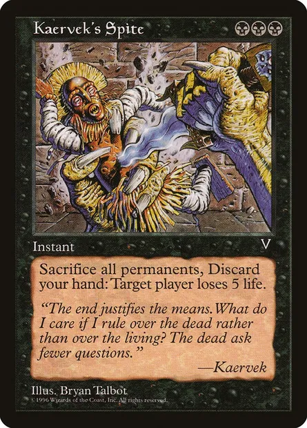 Kaervek's Spite, Magic card VIS 63 — Visions set