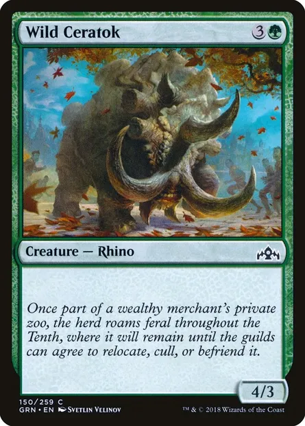 Wild Ceratok, Magic card GRN 150 — Guilds of Ravnica set