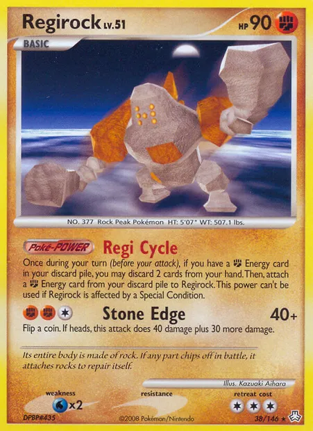 Regirock, Pokémon card LA 38 — Legends Awakened set