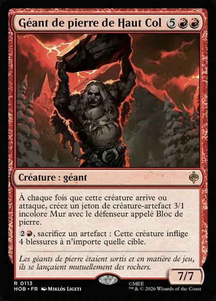 Géant de pierre de Haut Col, carte Magic HOB 113 — extension The Hobbit