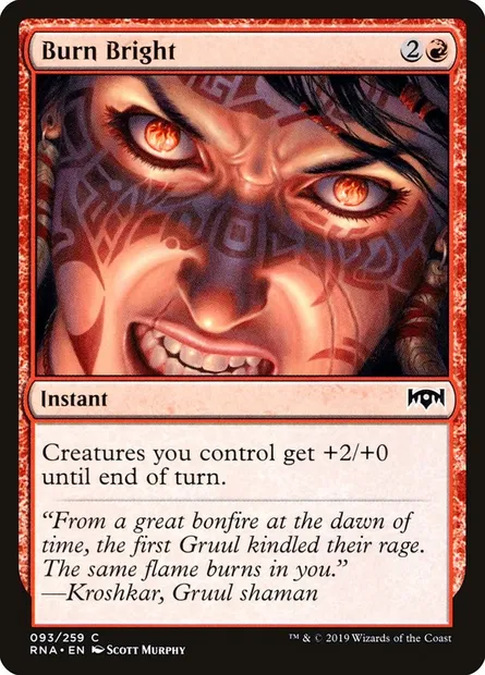 Burn Bright, Magic card RNA 93 — Ravnica Allegiance set