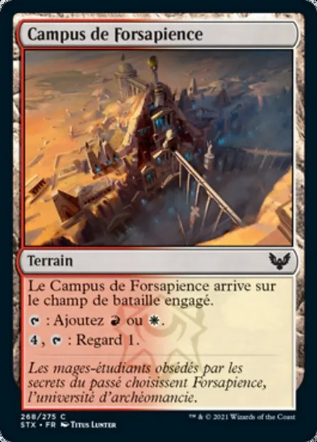 Campus de Forsapience, carte Magic STX 268 — extension Strixhaven: l'Académie des Mages