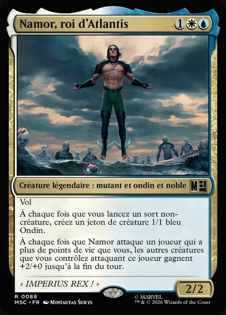 Namor, roi d'Atlantis, carte Magic MSC 88 — extension Marvel Super Heroes Commander