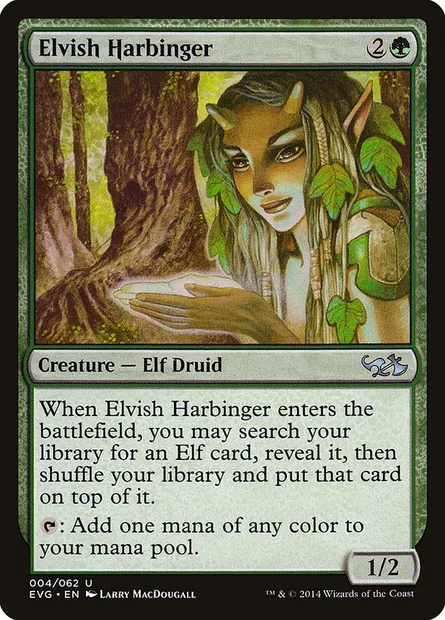 Elvish Harbinger, Magic card EVG 4 — Duel Decks Anthology: Elves vs. Goblins set