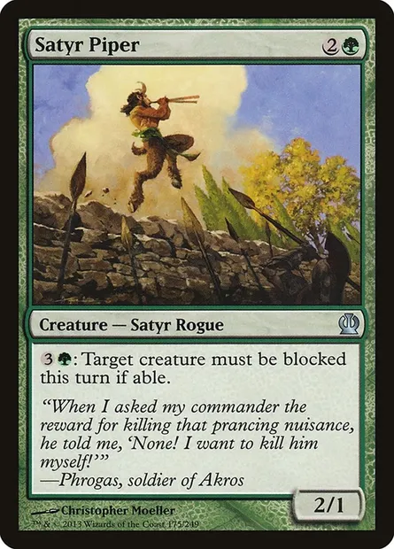 Satyr Piper, Magic card THS 175 — Theros set