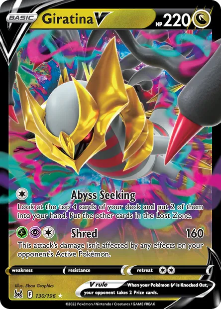 Giratina V, Pokémon card LOR 130 — Lost Origin set